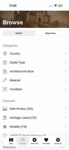 CastleMap App-Screenshot