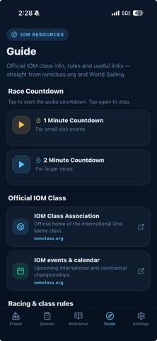IOM Sailboat Tuner Schermata dell'app