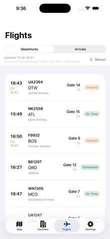 Buffalo Niagara BUF Airport App screenshot