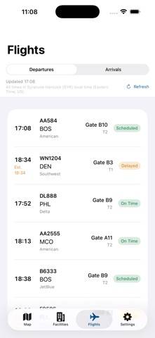 Syracuse SYR Airport screenshot