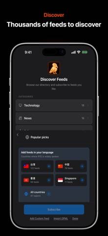 Corvus RSS Reader for Safari App screenshot