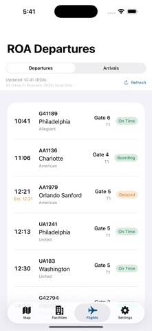 Roanoke ROA Airport App screenshot