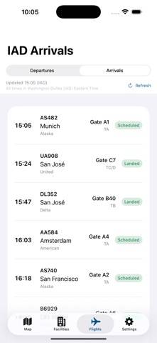 Washington IAD Airport App screenshot