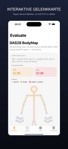 DAS28 Calculator & Joint Map Bildschirmfoto