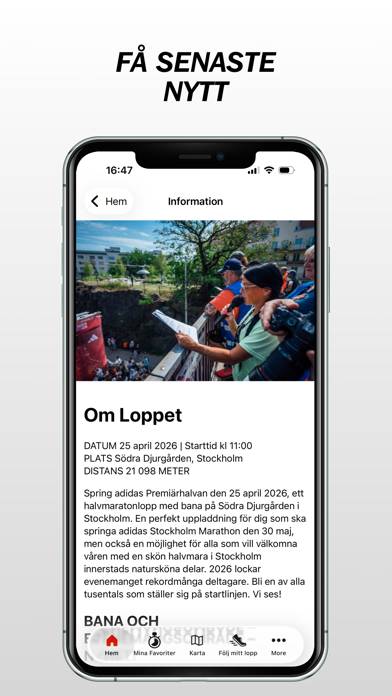 Adidas Premiärhalvan App skärmdump