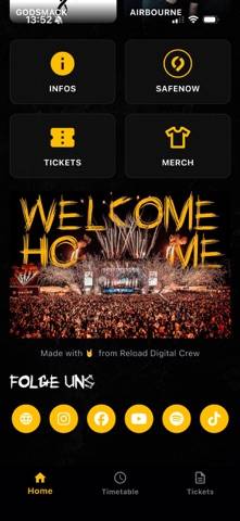 Reload Festival App-Screenshot