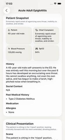Emergency Clinical Case App screenshot