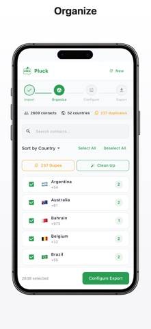 Pluck Contacts Capture d'écran de l'application