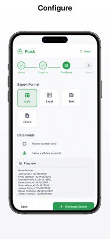 Pluck Contacts Capture d'écran de l'application