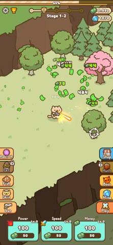Idle Cat Gunner: Shooter RPG skärmdump av spelet