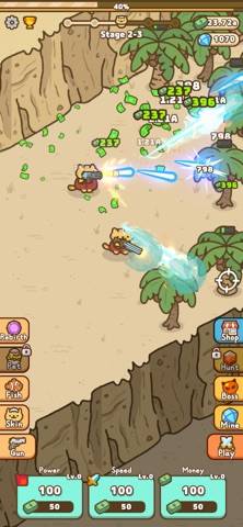 Idle Cat Gunner: Shooter RPG skärmdump av spelet