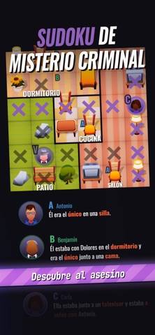 Cluedoku: Sudoku de Misterio captura de pantalla del juego