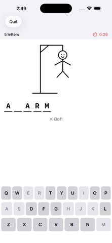 Hangman Blitz game screenshot
