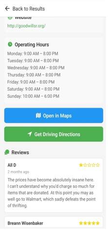 Thrift Store Finder Pro App screenshot