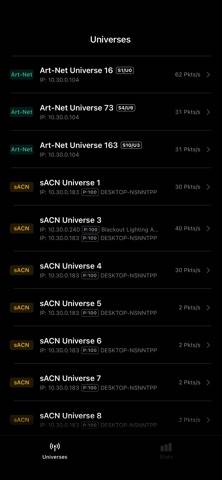 ArtNet sACN Viewer captura de pantalla