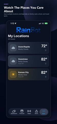 RainBot Weather App screenshot
