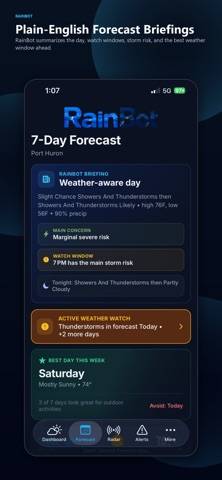 RainBot Weather App screenshot