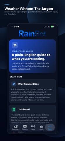 RainBot Weather App screenshot
