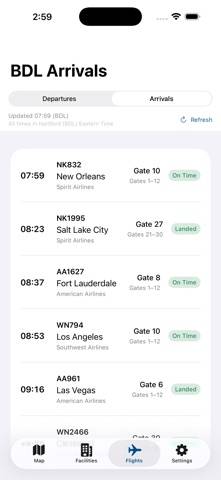 Bradley BDL Airport App screenshot