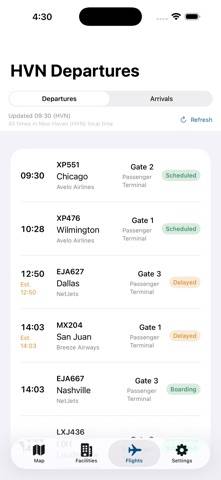 Tweed-New Haven HVN Airport App screenshot