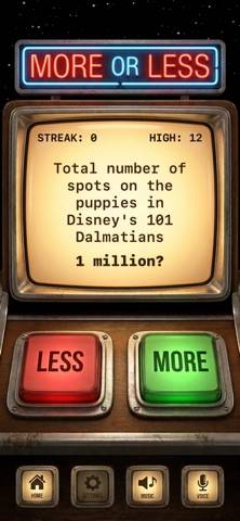 More or Less: Fast Trivia game screenshot