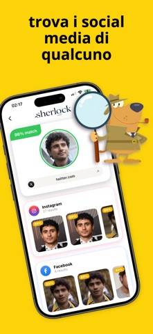 Sherlock AI: Ricerca Viso Schermata dell'app