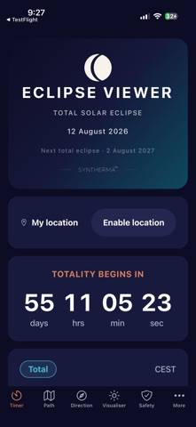Total Solar Eclipse 2026 Capture d'écran de l'application