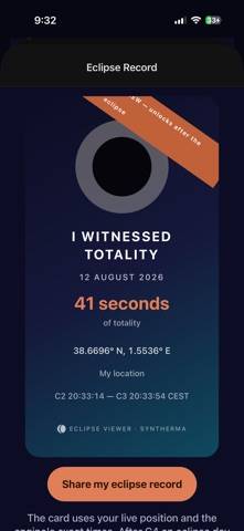 Total Solar Eclipse 2026 Capture d'écran de l'application