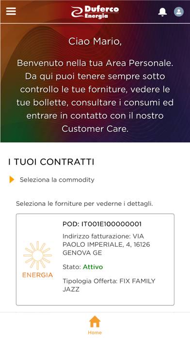 Duferco Energia – Area Clienti immagine dello schermo