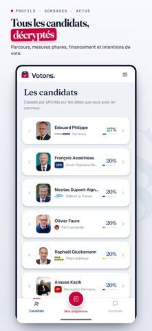 Votons Capture d'écran de l'application