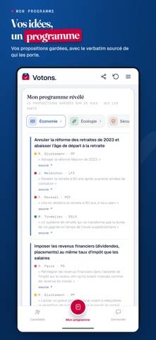Votons Capture d'écran de l'application