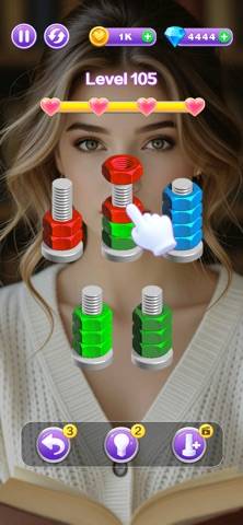 Romantic Nuts & Bolts Sorting capture d'écran du jeu