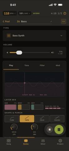 Nulltrack App-Screenshot