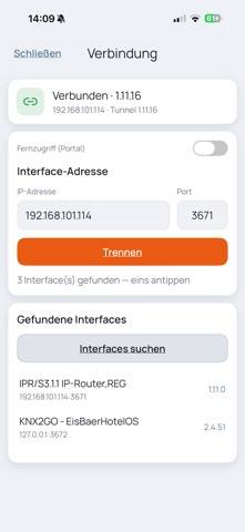 Knx2go App-Screenshot