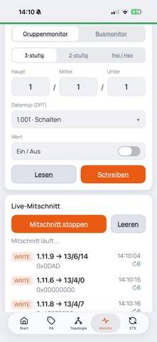 Knx2go App-Screenshot