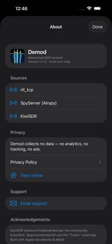 Demod: SDR Receiver App screenshot