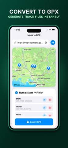 MapsToGPX: Route Planner Schermata dell'app
