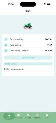 Pandaförsäljningen App skärmdump