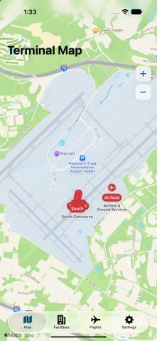 Piedmont Triad GSO Airport App screenshot