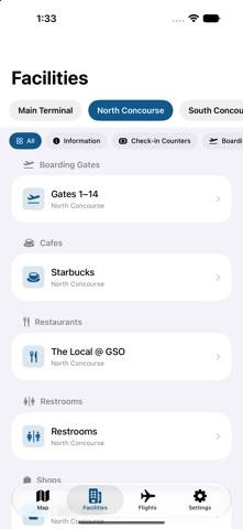 Piedmont Triad GSO Airport App screenshot