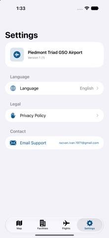 Piedmont Triad GSO Airport App screenshot