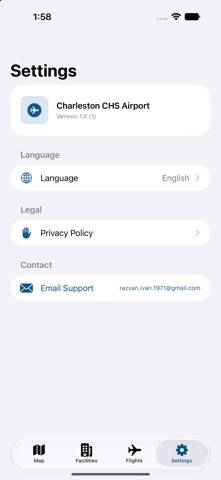 Charleston CHS Airport App screenshot