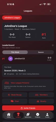CFB Pickems App screenshot