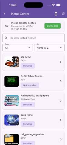 MiSTer Companion App screenshot