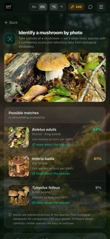 SkyForest AI: Mushroom App