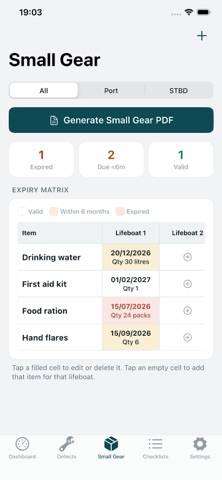 Lifeboat report Schermata dell'app