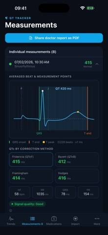 SSRI QT Tracker App screenshot