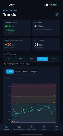 SSRI QT Tracker App screenshot