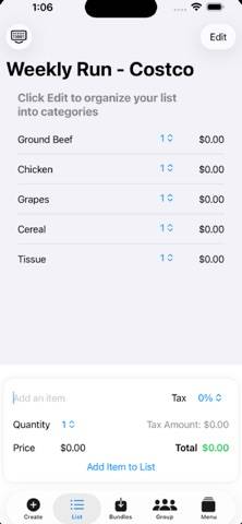 CreateList: Shopping Lists