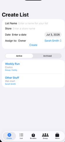 CreateList: Shopping Lists App screenshot